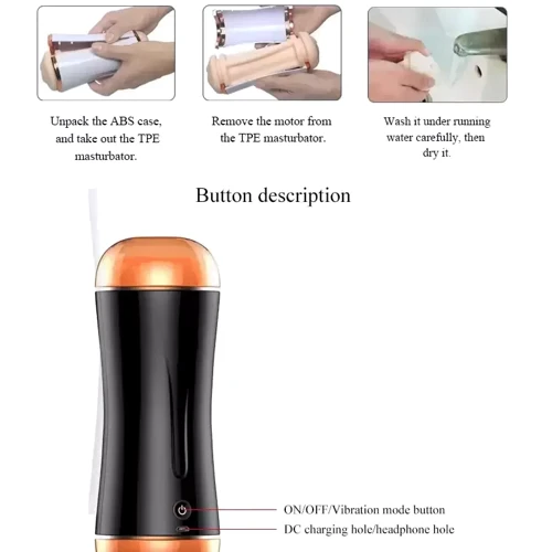 Мастурбатор с двумя входами и вибростимуляцией BOSS Vibrating Masturbation Cup USB 10 function + Interactive Function, BS6300030 фото 7