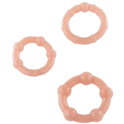 Набор из 3 шт эрекционных колец Toy Joy STAY HARD - Three Rings Skin (35500-SKIN)