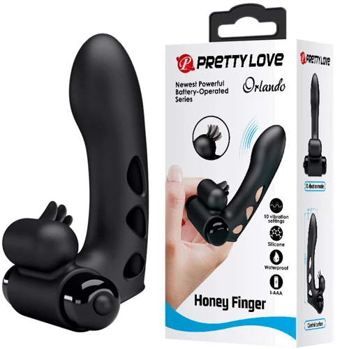 Кліторальний стимулятор на палець Pretty Love - Orlando Finger Black, BI-014836