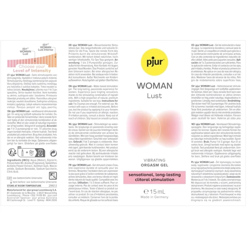 Рідкий вібратор pjur Woman Lust 15 мл: Особливості Несъедобный