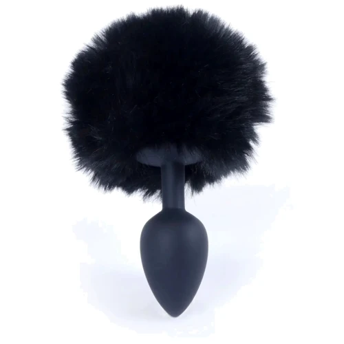 Анальная пробка S с хвостом BOSS of TOYS Boss Series - Silicon PLUG Bunny Tail Black, BS6400100