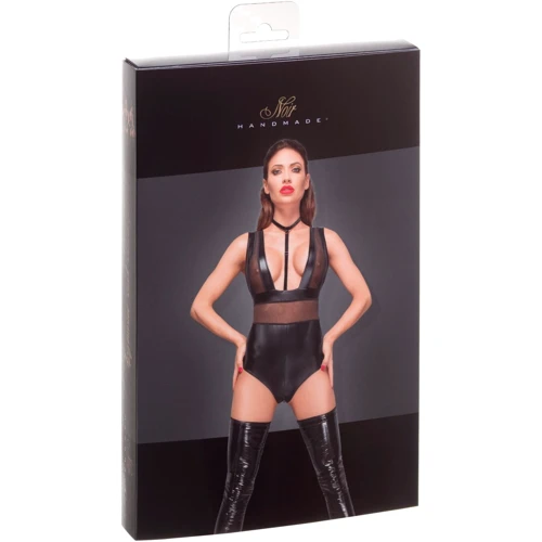 Боди Noir Handmade F183 Powerwetlook body Black, L: Применение На тело