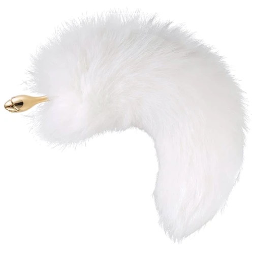 Анальная пробка LOCKINK Sevanda White Fox-Tail Anal Rose-shape Plug