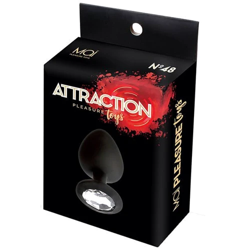 Анальная пробка с кристаллом MAI Attraction Toys №48 Black М: Тип Анальные пробки