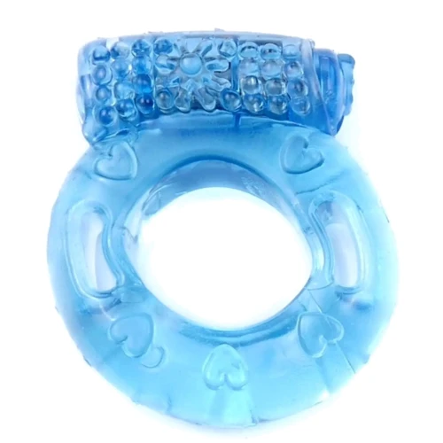 Эрекционное вибро кольцо BOSS Vibrating Cock Ring Blue, BS6700040
