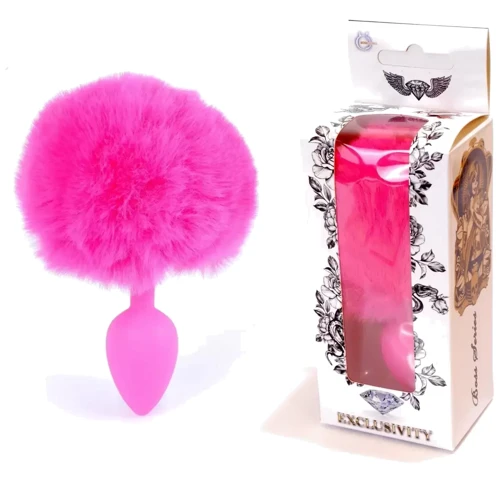 Анальная пробка S с хвостом BOSS of TOYS Boss Series - Silicon PLUG Bunny Tail Pink, BS6400099: Наличие вибрации Нет
