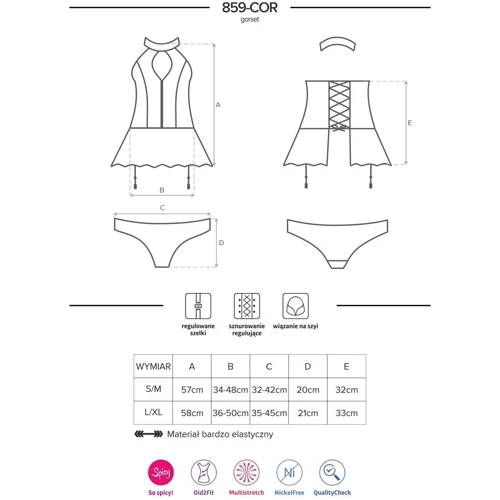 Комплект Obsessive 859-COR-1 corset, S / M: Для кого Для жінок