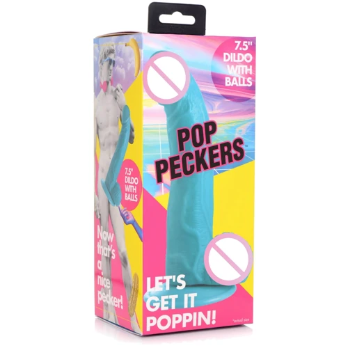 Фаллоимитатор Pop Peckers 7.5" Dildo Blue: Мошонка Есть