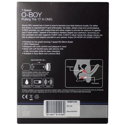Массажер простаты Rocks Off O-Boy Black: Наличие вибрации Есть