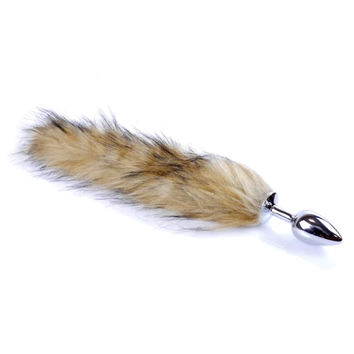 Анальная пробка с коричневым хвостиком Boss Series Fox Tail XL фото 7
