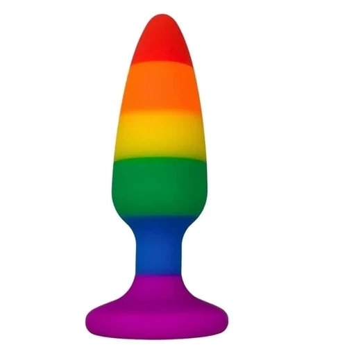 Анальная пробка Wooomy Hiperloo Silicone Rainbow Plug L
