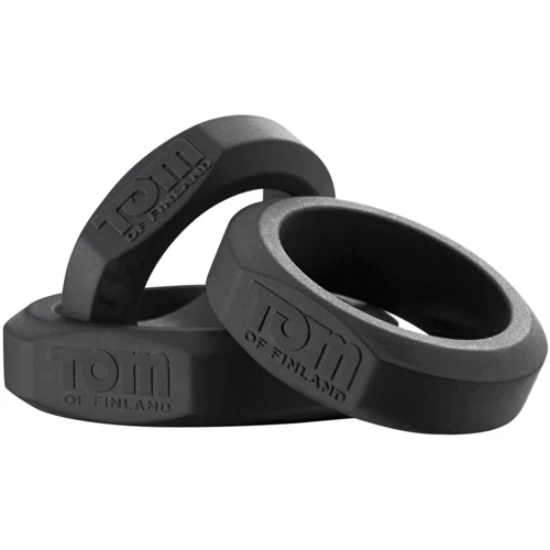 Tom of Finland 3 Piece Silicone Cock Ring Set - эрекционные кольца