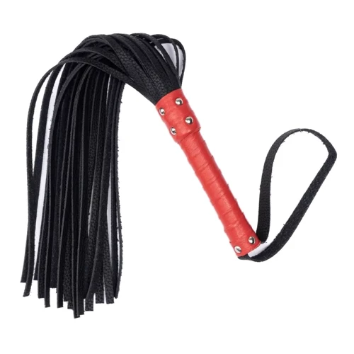 Флогер із комбінованої шкіри Flirty COMBO Leather - Black & Red, BM-00031: Виробник Flirty
