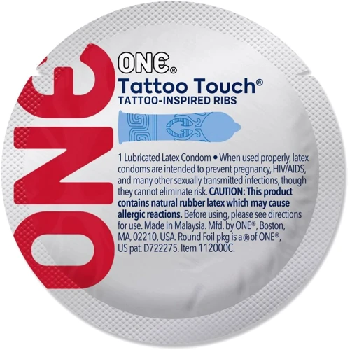 Презерватив ONE Tattoo Touch Blue 1 шт