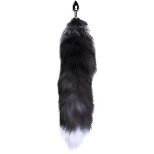 Металлическая анальная пробка Лисий хвост Alive Black And White Fox Tail S: Тип Анальные пробки