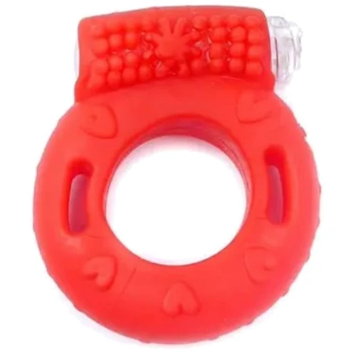 Эрекционное вибро кольцо BOSS Vibrating Cock Ring Red, BS6700041