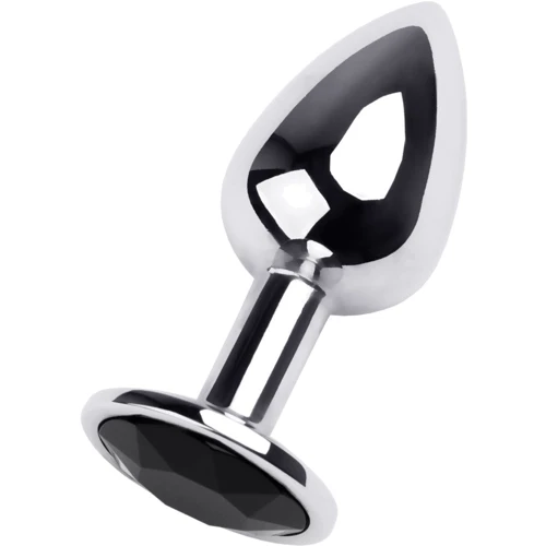 Анальная пробка с кристаллом Metal By Toyfa Silver anal plug Tourmaline