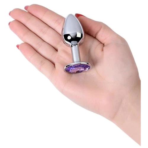 Анальная пробка с кристаллом Toyfa Silver anal plug blue gem: Тип Анальные пробки