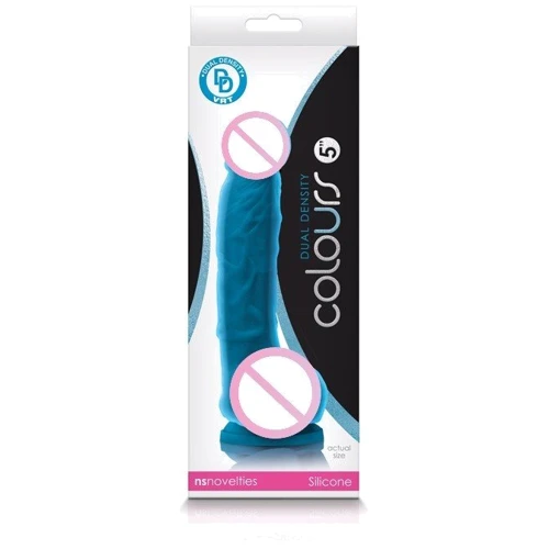 Ns Novelties Colours Dual Density 5 - фаллоимитатор на присоске, 13x4 см, голубой: Назначение Вагинальные
