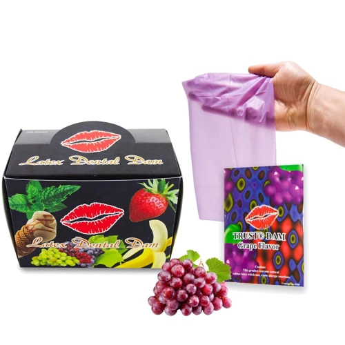Набір серветок латексних Trust Latex Dental Dams Grape 100 шт: Текстура Гладкие