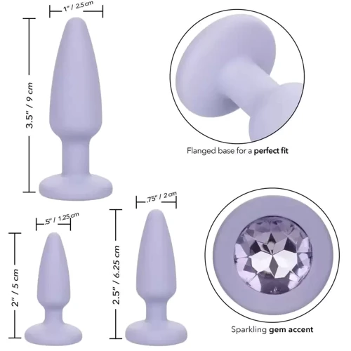 Набор анальных пробок California Exotic Novelties First Time Crystal Booty Anal Plug Set (сиреневый): Тип Анальные пробки