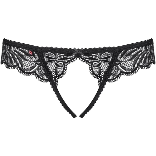 Трусики с вырезом Obsessive Contica black L/XL: Декор Бант