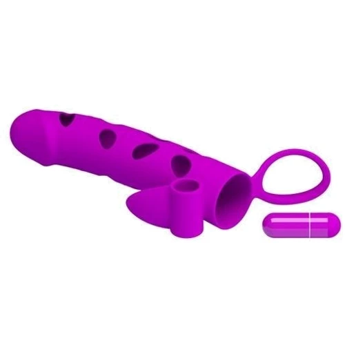 Насадка на член LYBAILE Pretty Love Penis Sleeve With Ball Strap 6" Purple: Назначение Для увеличения