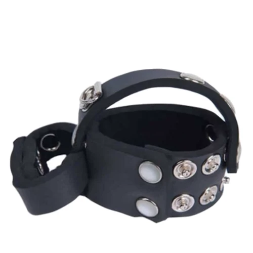 Подвійне ерекційне кільце Topco Sales Kinky Cock Ring & Ball Harness: Колір чорний