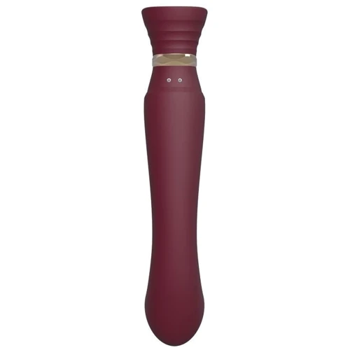 Смартвібратор 3в1 Zalo - Queen Wine Red, пульсуюча перлина та вакуум, кристал Swarovski: Для кого Для жінок