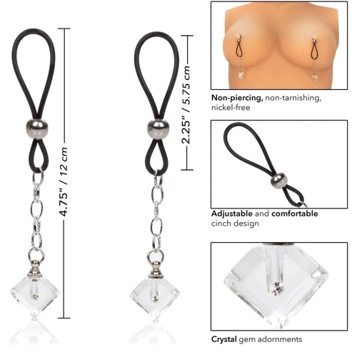 California Exotic Novelties Nipple Jewelry Crystal Gem прикраса для грудей фото 4