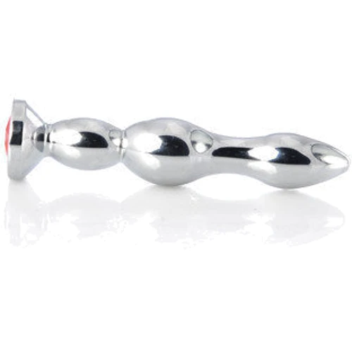 Анальная пробка с кристаллом Toyfa Metal Silver anal plug red gem фото 6