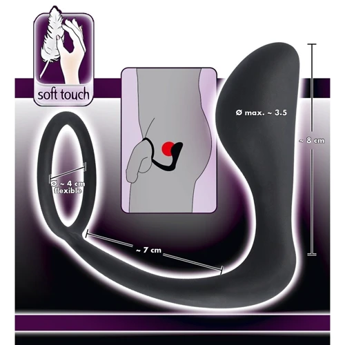 Кільце ерекційне Black Velvets Ring & Plug фото 6
