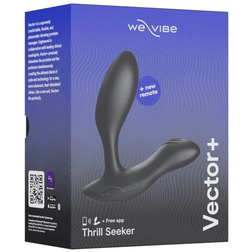 Смарт-вибромассажер простаты We-Vibe Vector+ Charcoal Black: Особенности Водонепроницаемые
