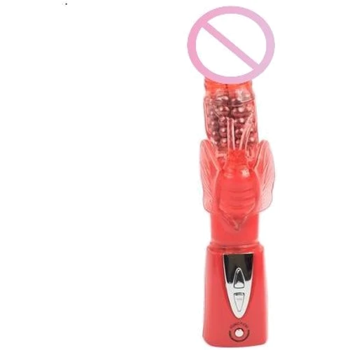Вибромассажер Climax Joy 3X Multi-Purpose Rabbit Vibe 23.5x3.8 см, красный