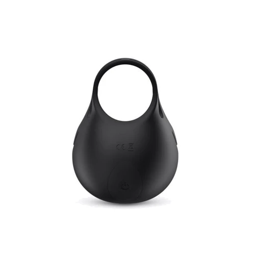 Эрекционное кольцо с вибрацией и стимуляцией мошонки Dorcel FUN BAG, перезаряжаемое: Цвет черный