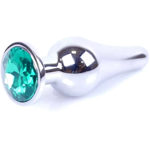 Анальная пробка с кристаллом BOSS of TOYS Boss Series - Jewellery Silver BUTT PLUG Green, BS6400078 фото 7