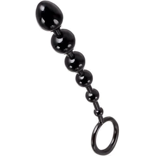 Анальная цепочка Toyfa A-Toys Anal Beads S-Seiz, черная: Материал TPR (термопластичная резина)