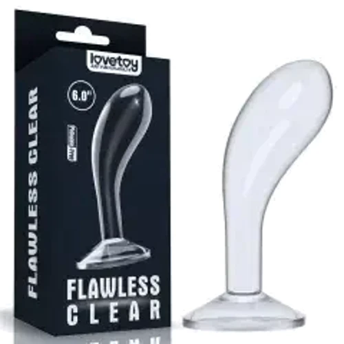 Стимулятор простаты LoveToy 6.0'' Flawless Clear Prostate Plug: Особенности С присоской