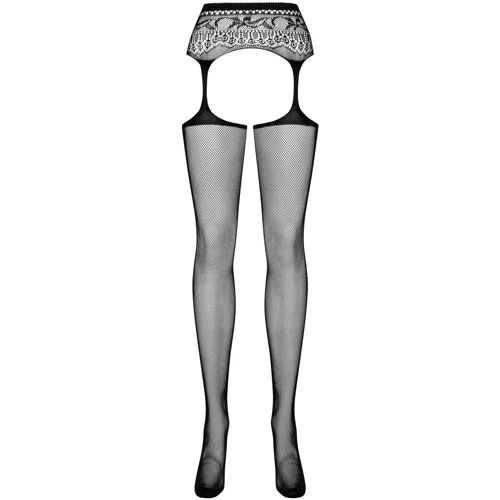 Панчохи в дрібну сіточку з поясом Obsessive S307, Чорний XL / XXL: Для кого Для жінок