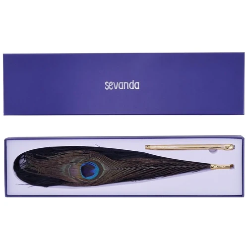 Набор перышек для ласк LOCKINK Sevanda Natural Peacock Flirting Feather Tickler фото 8