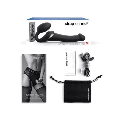 Безремневой вибрострапон с вакуумной стимуляцией Strap-On-Me Multi Orgasm - XL - Black фото 7