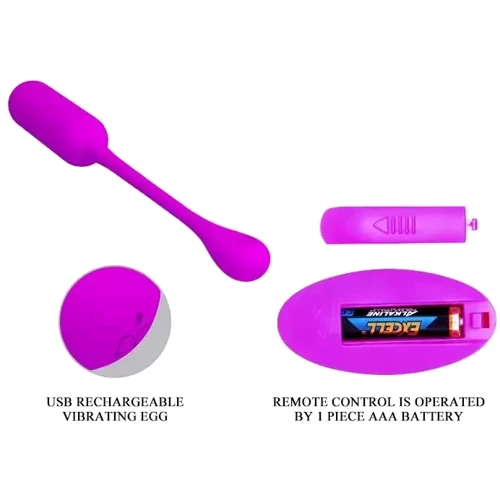 Віброяйце з дистанційним керуванням PrettyLove - Lechies, BI-014867W: Діаметр, см 2.4