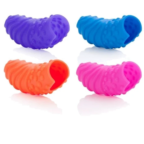 CalExotics Silicone Finger Swirls набор насадок 5.75x2.5 см: Особенности Ребристая