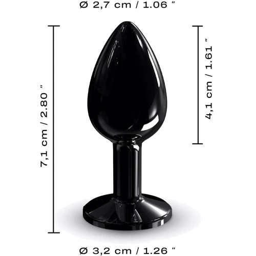 Металева анальна пробка із кристалом Dorcel - Diamond Plug Black S: Особливості С кристаллами