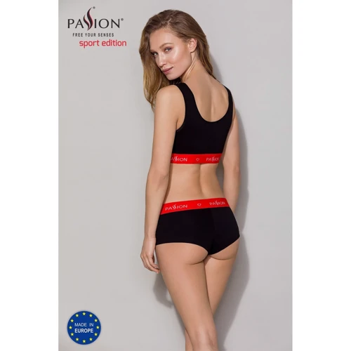 Спортивный топ на широких бретелях Passion PS003 TOP black, size L: Материал Хлопок