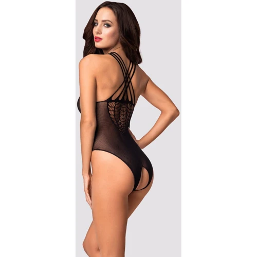 Сексуальный боди с пикантным вырезом Obsessive B118 black S/M/L: Применение На тело