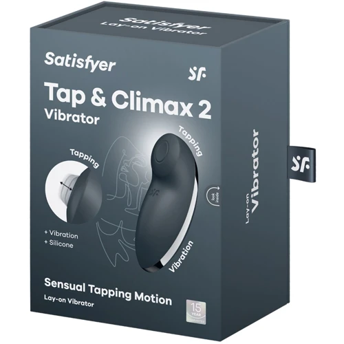 Вібростимулятор-пульсатор Satisfyer Tap & Climax 2 Grey: Довжина, см 11