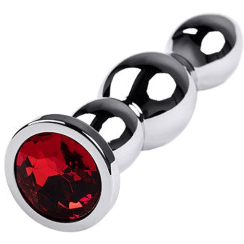 Анальная пробка с кристаллом Toyfa Metal Silver anal plug red gem: Материал Медицинский металл
