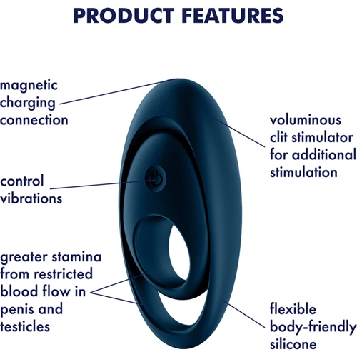 Кольцо Satisfyer - Glorious Duo: Цвет синий