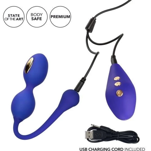 Вагинальные шарики с электростимуляцией CalExotics E-stim Dual Kegel Exerciser: Особенности Шарики Кегеля, Соединены между собой